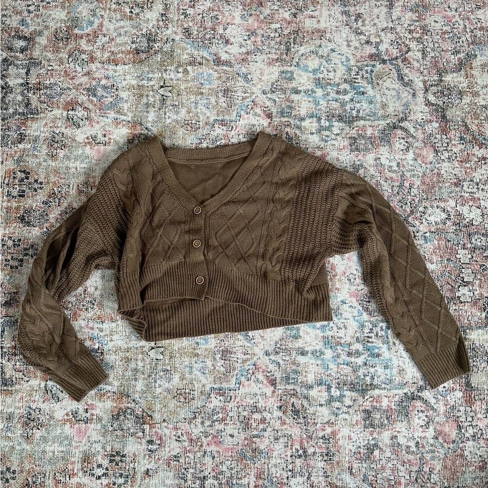 crop brown sweater